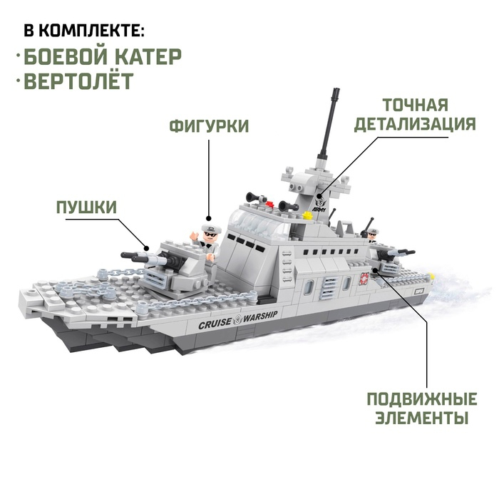 Конструктор &laquo;Боевой катер&raquo;, 402 детали