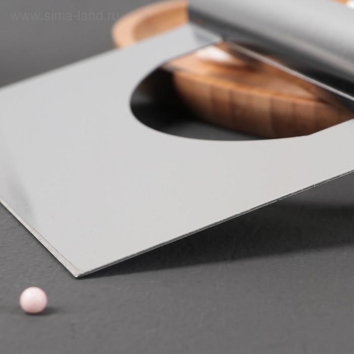 Шпатель кондитерский, 15&times;12 см, прямой край, цвет серебристый