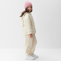 Костюм (худи и брюки) детский MINAKU: Fleece Soft, цвет бежевый, рост 110 см