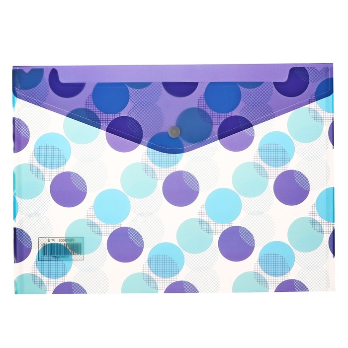 Набор папок-конвертов на кнопке А4, 160 мкр, 12 штук, Набор папок-конвертов на кнопке А4, 160 мкр, 12 штук, "Круги"