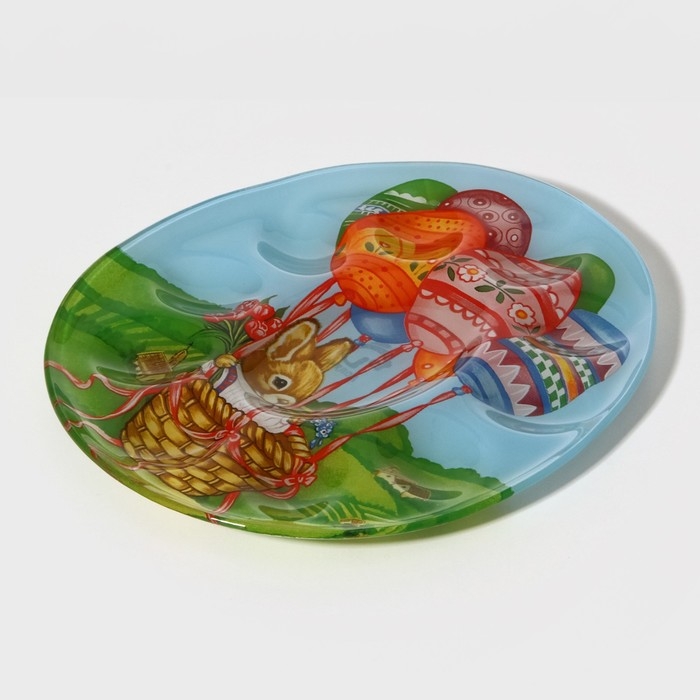 Подставка стеклянная для яиц 10 ячеек Доляна «Пасхальный кролик», 24×20,5 см Подставка стеклянная для яиц 10 ячеек Доляна «Пасхальный кролик», 24×20,5 см