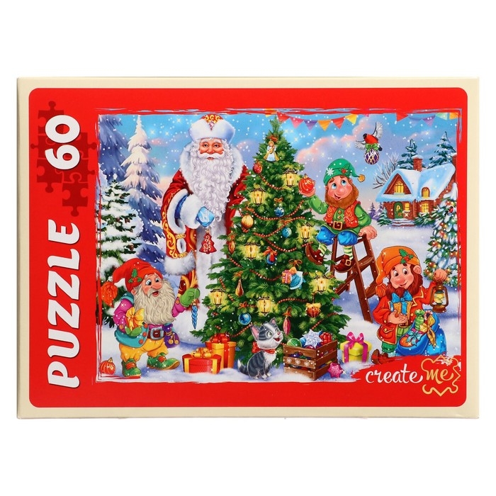 Новый год! Пазл &laquo;Дед Мороз и гномики&raquo;, 60 элементов