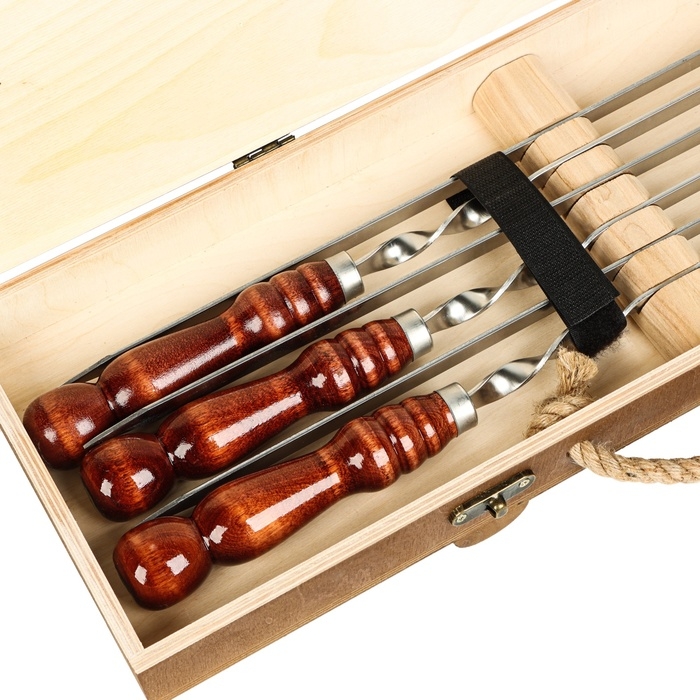 Набор с шампурами подарочный №1 в кейсе Набор с шампурами подарочный №1 в кейсе