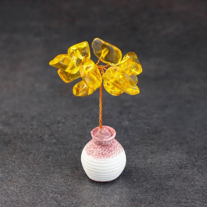 Сувенир Сувенир "Дерево Богатства. Цитрин", натуральный камень, 7 х 3 см