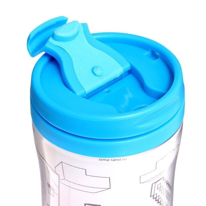 Термостакан &laquo;Пиксельный мир&raquo;, цвет голубой