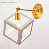 Бра "Куб" 1хE27 40Вт белый-золото 22х28х30 см Бра "Куб" 1хE27 40Вт белый-золото 22х28х30 см