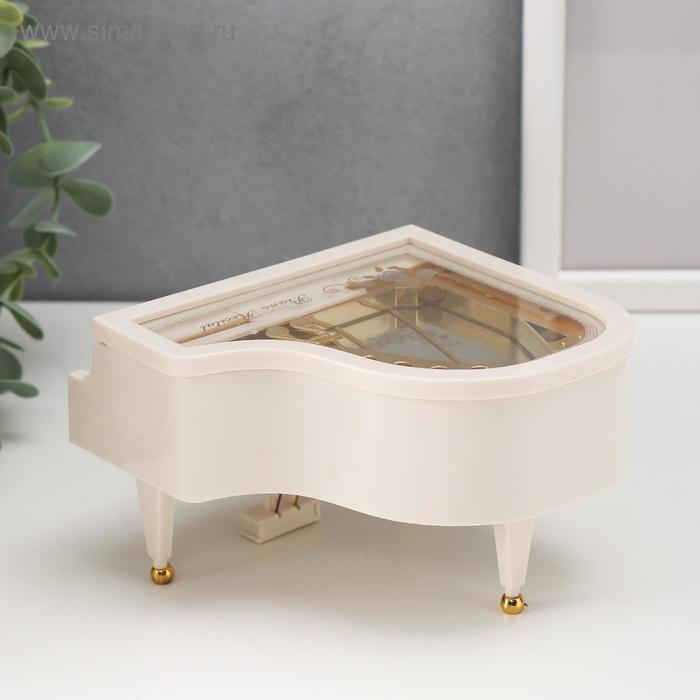 Шкатулка музыкальная механическая Шкатулка музыкальная механическая "Белый рояль с балериной" 12х13,5х8,5 см