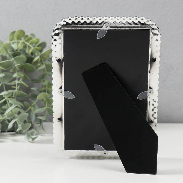 Фоторамка пластик 10х15 см Фоторамка пластик 10х15 см "Золотой жемчуг и стразы" закруглённые углы 12,5х17,5 см