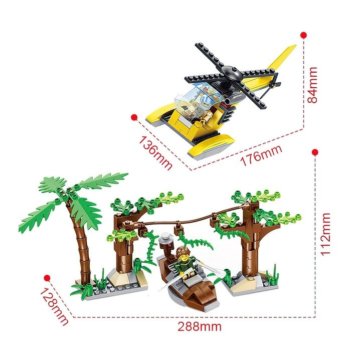 Конструктор Джунгли &laquo;Погоня в джунглях&raquo;, 262 деталей