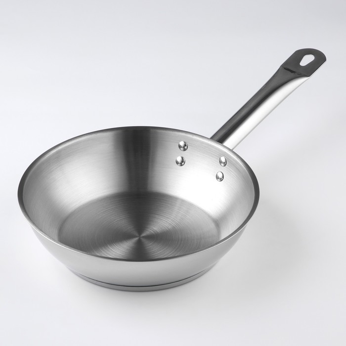 Сковорода &laquo;Общепит&raquo;, d=22 см, толщина корпуса 0,6 мм, дно 3,5 мм, с теплораспределительным слоем, индукция