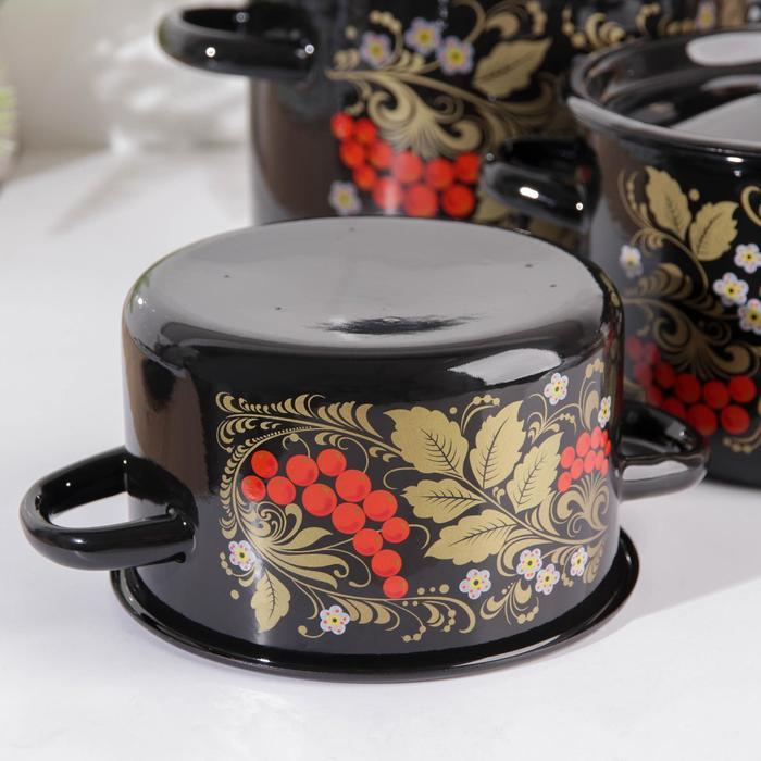 Набор кастрюль &laquo;Рябина&raquo;, 3 предмета: 1,5 л, 2,9 л, 4,5 л, индукция