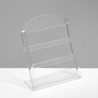 Подставка под серьги на 12 пар, 14&times;6&times;18 см,, оргстекло 3 мм, прозрачная, В ЗАЩИТНОЙ ПЛЁНКЕ