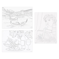 Раскраска акварелью с красками «Акварельные сюжеты», А4 Раскраска акварелью с красками «Акварельные сюжеты», А4