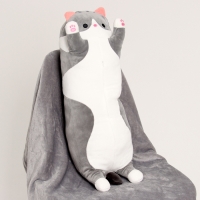 Мягкая игрушка «Котик», с пледом, 65 см, цвет серый Мягкая игрушка «Котик», с пледом, 65 см, цвет серый