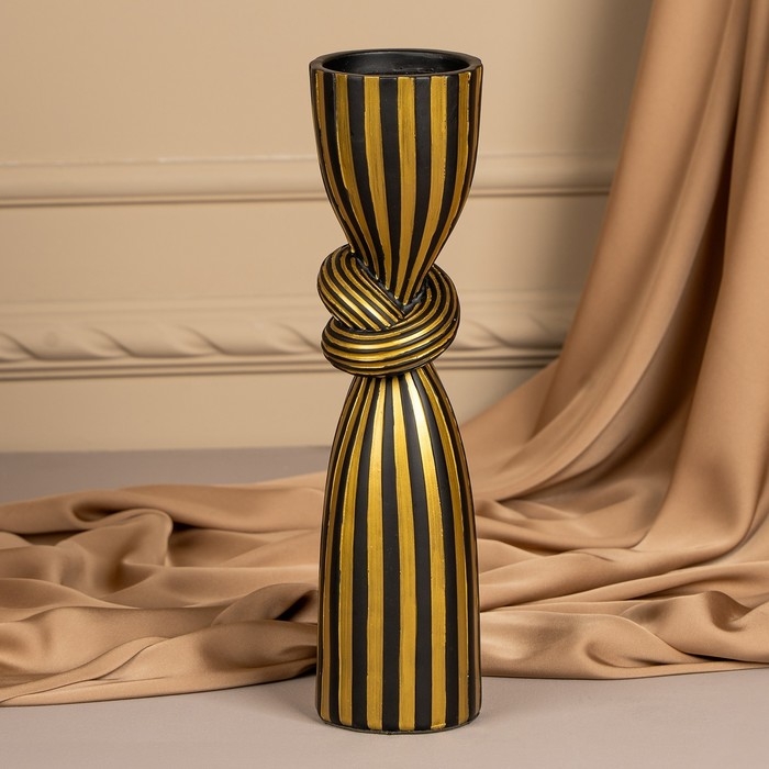 Подсвечник для одной свечи &laquo;Узел&raquo;, цвет черно-золотой 29,5 х 7,5 х 7,5 см