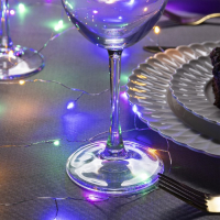 Гирлянда &laquo;Мишура&raquo; 5 м роса, IP20, серебристая нить, 100 LED, свечение мульти, 12 В