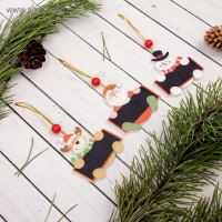 Подвеска новогодняя &laquo;Зимушка&raquo; с досочкой для пожеланий, под мел, МИКС