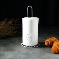 Держатель для бумажных полотенец Доляна «Сердце», 13,5×13,5×28 см, цвет белый Держатель для бумажных полотенец Доляна «Сердце», 13,5×13,5×28 см, цвет белый