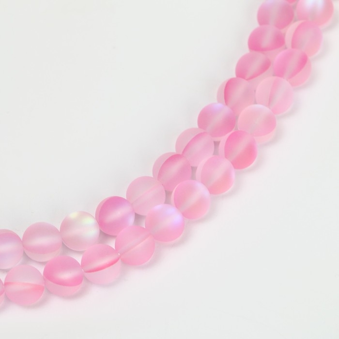 Бусины из натурального камня &laquo;Кошачий глаз&raquo;, набор 46 шт., размер 1 шт. &mdash; 8 мм, светло-розовый
