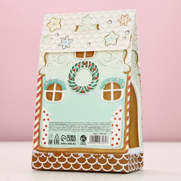 Соль для ванны &laquo;Пряничный Новый Год&raquo;, 400 г, аромат молока и ванили, ЧИСТОЕ СЧАСТЬЕ