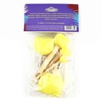 Кисть для рисования спонж набор 5 шт. &laquo;Фрида&raquo; деревянная ручка