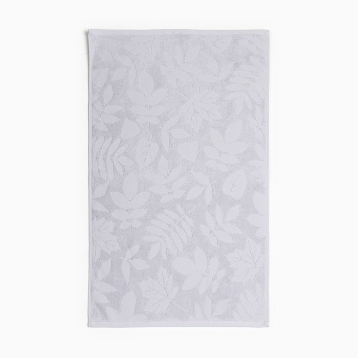 Полотенце махровое жаккардовое LoveLife Leaves 50х90 см, цвет светло-серый, 100% хл, 500 гр/м2