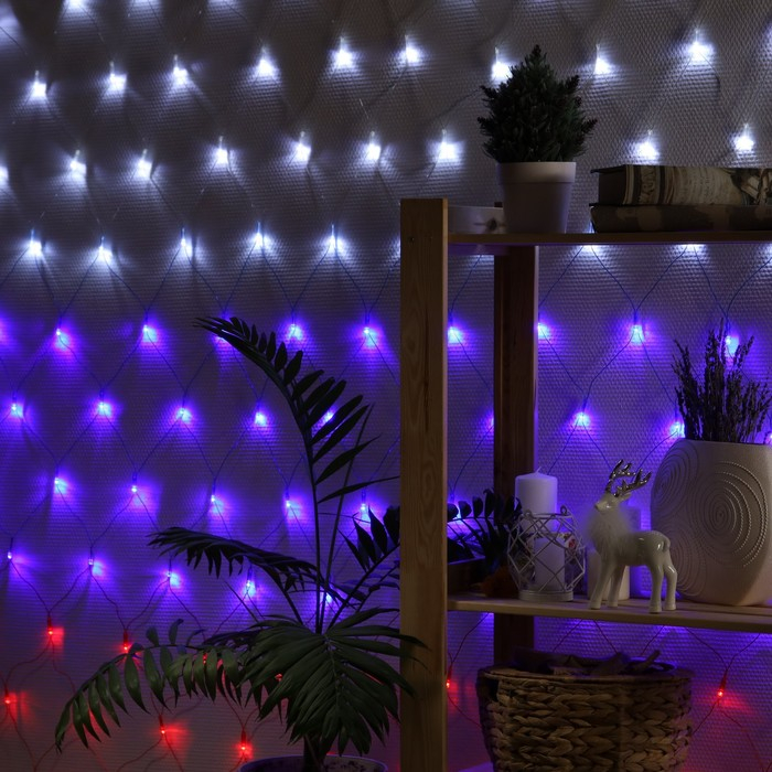 Гирлянда «Сеть» 1.6 × 1.6 м, IP20, прозрачная нить, 144 LED, свечение «Флаг России», 220 В Гирлянда «Сеть» 1.6 × 1.6 м, IP20, прозрачная нить, 144 LED, свечение «Флаг России», 220 В