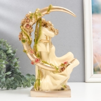 Сувенир полистоун "Влюблённая пара у месяца в цветах" 7,5х18х28 см