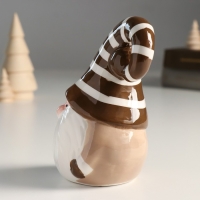 Сувенир керамика "Дед Мороз в бежевом полосатом колпаке" 13,4х8,5х7,5 см Сувенир керамика "Дед Мороз в бежевом полосатом колпаке" 13,4х8,5х7,5 см