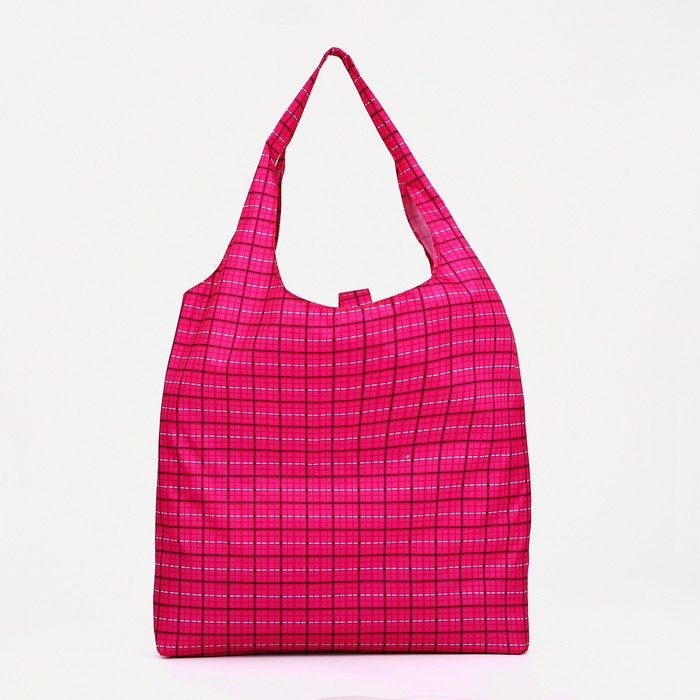 Сумка хозяйственная на кнопке, складная, цвет розовый