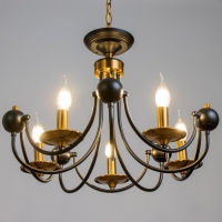 Люстра "Фломи" 5хЕ14 40Вт черно-золотой 60х73х60 см BayerLux