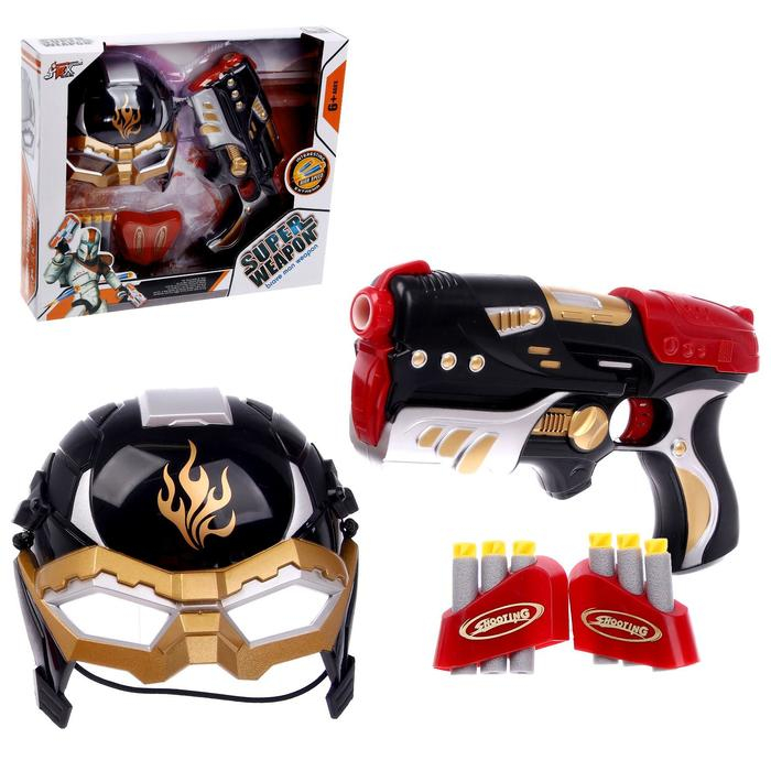 Набор игровой &laquo;Супергерой&raquo;, маска, пистолет с пулями, мишень, цвета МИКС