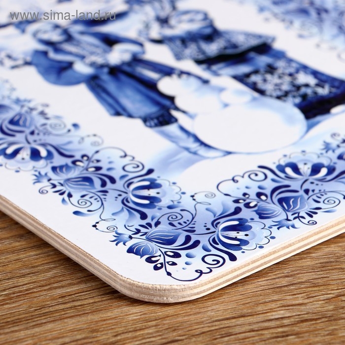 Доска разделочная сувенирная Доска разделочная сувенирная "Гжель", 19,5×27,5 см
