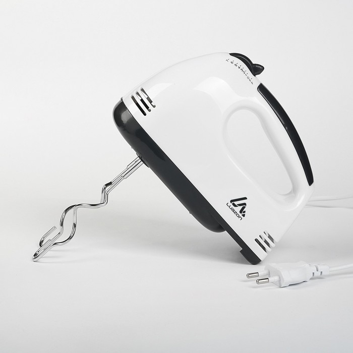 Миксер Luazon LMR-04, ручной, 180 Вт, 7 скоростей, 4 насадки, бело-чёрный Миксер Luazon LMR-04, ручной, 180 Вт, 7 скоростей, 4 насадки, бело-чёрный