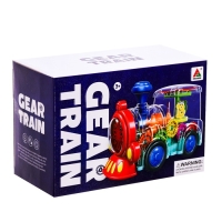 Паровоз «Шестерёнки», световые и звуковые эффекты, работает от батареек, МИКС Паровоз «Шестерёнки», световые и звуковые эффекты, работает от батареек, МИКС