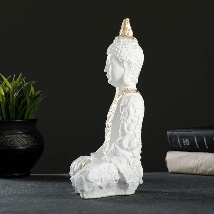 Фигура Фигура "Будда малый" 16х9х23см бело-золотая