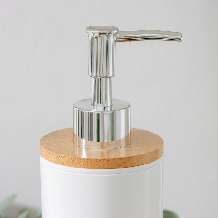 Дозатор для жидкого мыла «Бамбук», 320 мл, цвет белый Дозатор для жидкого мыла «Бамбук», 320 мл, цвет белый