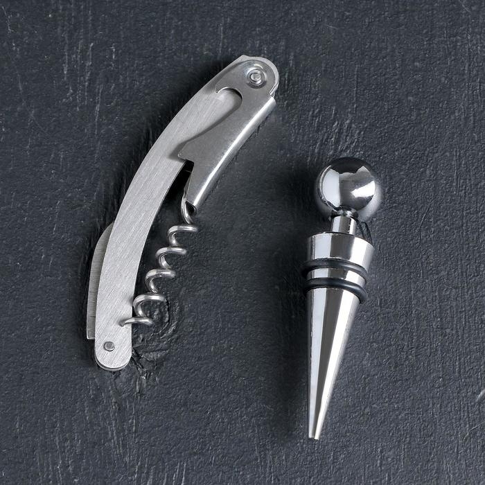 Набор для вина «Сардиния», 2 предмета: штопор и пробка Набор для вина «Сардиния», 2 предмета: штопор и пробка