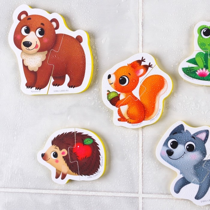 Мягкий пазл для малышей &laquo;Лесные зверята&raquo;, 5 пазлов, Крошка Я