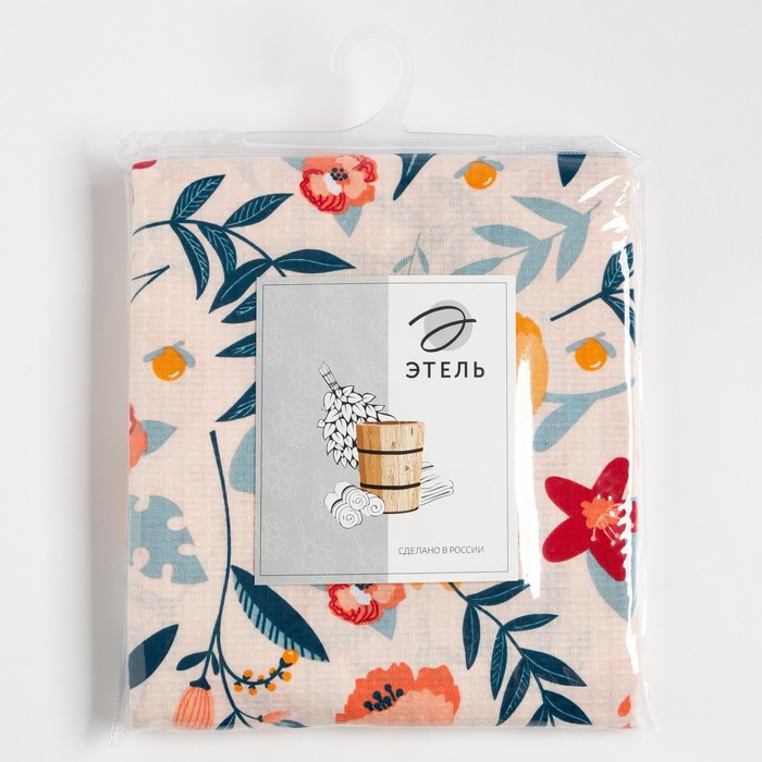 Простыня для бани &laquo;Цветочное поле&raquo; 150х180&plusmn;5 см, 100% хлопок, вафельное полотно, 160 гр/м2