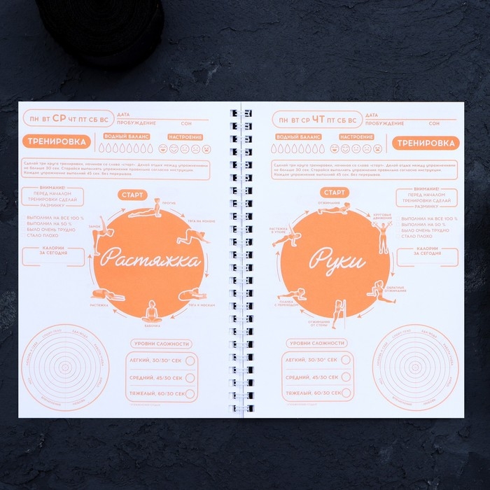 Дневник тренировок &laquo;Авокадо&raquo; на пружине, 25 листов