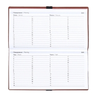 Еженедельник датир 2025г 175х95мм мягк обл иск кож 64л ESCALADA, бл тис, бл 70 г/м&sup2;,кор-ый