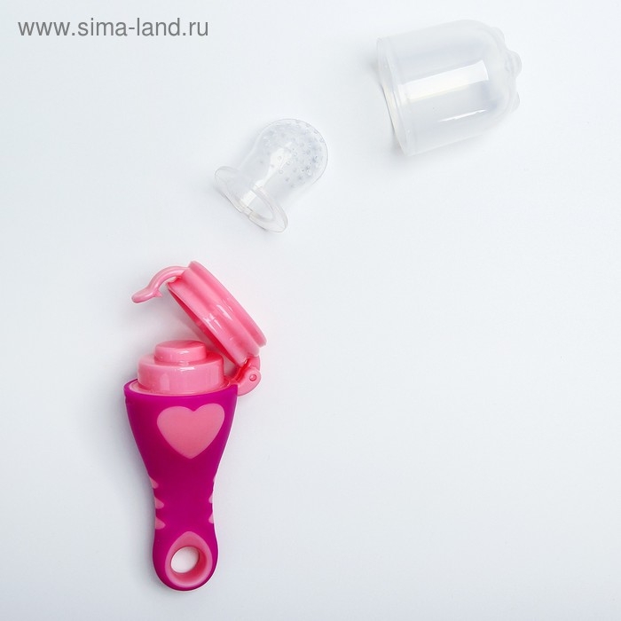 Ниблер для прикорма, с силиконовой сеточкой «Сердечко», цвет МИКС Ниблер для прикорма, с силиконовой сеточкой «Сердечко», цвет МИКС