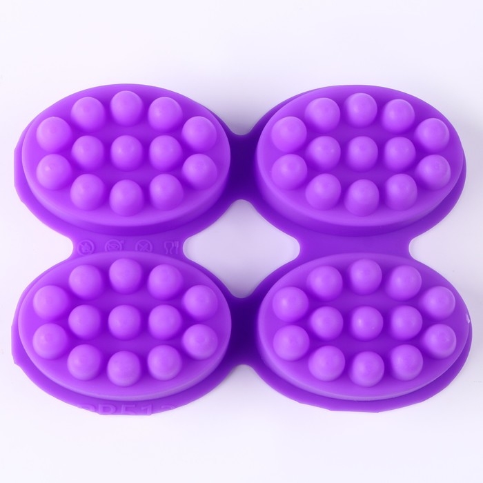 Форма для мыла силиконовая &laquo;Массажная&raquo; 4 шт., размер 1 шт. &mdash; 7,1 &times; 3,5 &times; 5 см