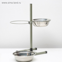 Подставка с мисками, 2 х 2,5 л, высота 60 см, разборная, зелёная