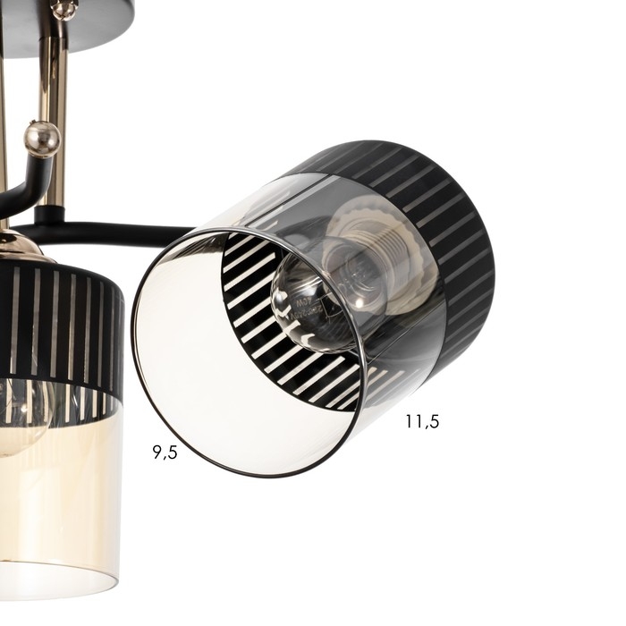 Люстра "Галион" 3хЕ27 40Вт черно-золотой 55х26 см