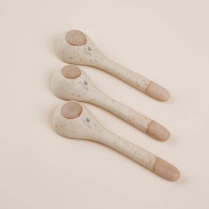 Набор ложек чайных из керамики SL Home &laquo;Виенто&raquo;, 10,5&times;2,8 см, цвет бежевый