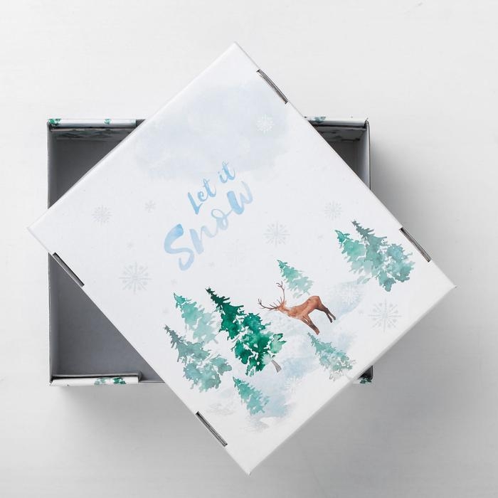 Коробка подарочная новогодняя складная &laquo;Лесная сказка&raquo;, 31,2 х 25,6 х 16,1 см, Новый год