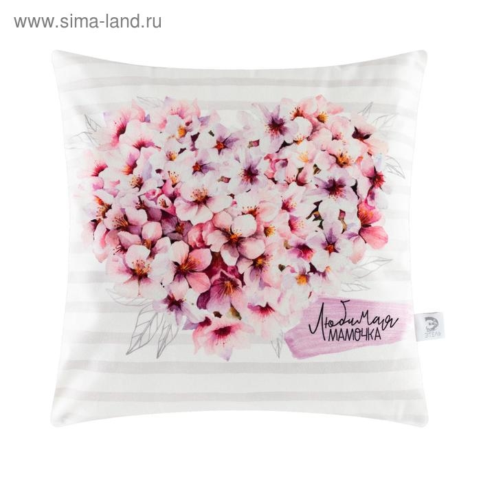 Наволочка декоративная Этель «Любимая мамочка» 40х40 см, 100% п/э, велюр Наволочка декоративная Этель «Любимая мамочка» 40х40 см, 100% п/э, велюр