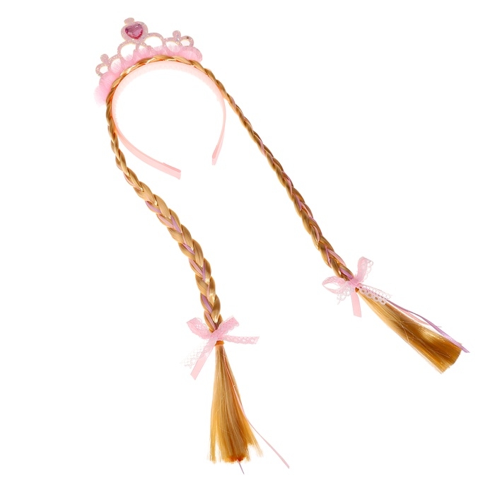 Карнавальный ободок &laquo;Принцесса&raquo; с косичками